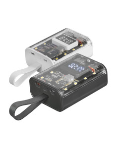 Mars Gaming MPK-10K, Power Bank Compacta 22.5W, Carga Rápida QC3.0 & PD3.0 10000mAh, Monitorización Inteligente de Batería con 2