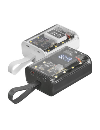 Mars Gaming MPK-10K, Power Bank Compacta 22.5W, Carga Rápida QC3.0 & PD3.0 10000mAh, Monitorización Inteligente de Batería con