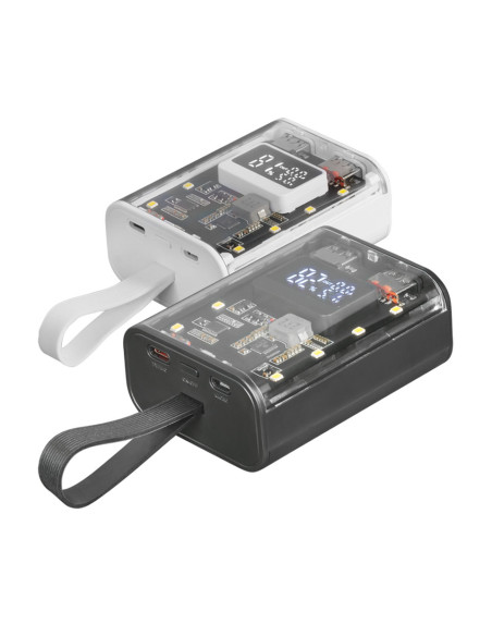 Mars Gaming MPK-10K, Power Bank Compacta 22.5W, Carga Rápida QC3.0 & PD3.0 10000mAh, Monitorización Inteligente de Batería con