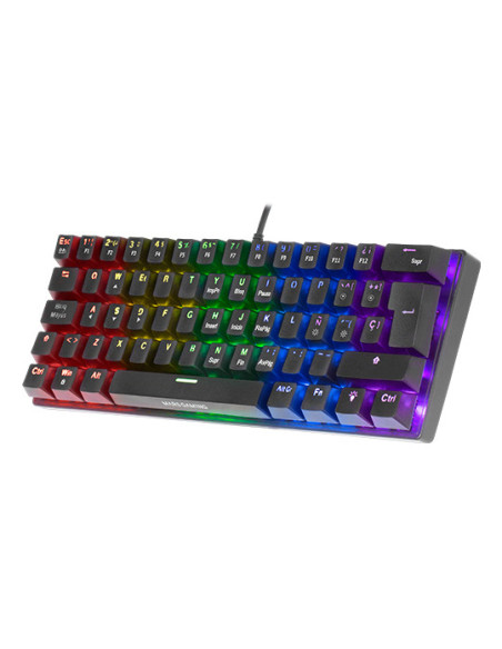 Mars Gaming MK60 Negro, Teclado Gaming Mecánico FRGB, Antighosting, Switch Mecánico Azul, Idioma Italiano