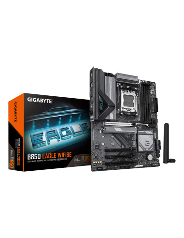 GIGABYTE B850 EAGLE WIFI6E Placa Base - Procesadores AMD Ryzen Serie 9000, VRM digital de 8+2+2 fases, hasta 8200MHz DDR5 (OC),