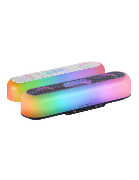 Mars Gaming MSB-ORB, Altavoz Portátil + Barra de Sonido 20W, Iluminación Orbilight RGB 360º, Soundbar con Sistema de Triple