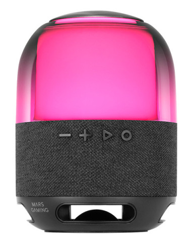 Mars Gaming MS-FLOW, Altavoz Portátil Bluetooth 15W, Iluminación Orbilight RGB 360°, Sonido Potente con Driver DeepBass 57mm,