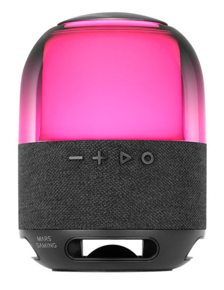 Mars Gaming MS-FLOW, Altavoz Portátil Bluetooth 15W, Iluminación Orbilight RGB 360°, Sonido Potente con Driver DeepBass 57mm,