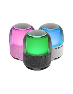 Mars Gaming MS-Flow, Altavoz Portátil Bluetooth 15W, Iluminación Orbilight RGB 360°, Sonido Potente con Driver DeepBass 57mm, 2