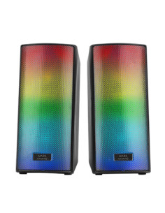 Mars Gaming MSRGB2, Altavoces Bluetooth 5.3 15W, Procesador de Sonido DSP, Iluminación RGB Dinámica, Frontal Total Mesh, 2