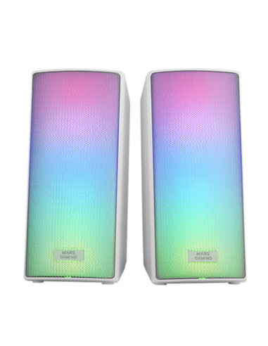 Mars Gaming MSRGB2, Altavoces Bluetooth 5.3 15W, Procesador de Sonido DSP, Iluminación RGB Dinámica, Frontal Total Mesh,