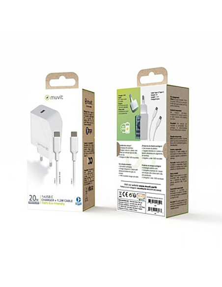 Muvit MCPAK0044 cargador de dispositivo móvil Universal Blanco Corriente alterna Interior