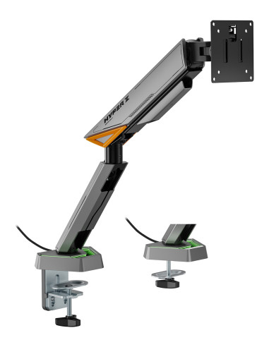AISENS DT49TSRRGB-347 soporte para monitor 124,5 cm (49") Escritorio Negro, Gris