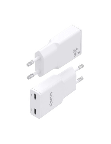AISENS ASCH-30W2P048-W cargador de dispositivo móvil Cámara digital, MP3, MP4, Teléfono móvil, Navegante, Portátil, Consola de
