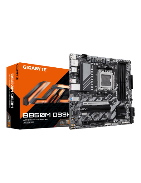 GIGABYTE B850M DS3H Placa Base - Procesadores AMD Ryzen Serie 9000, 16+2+2 fases VRM digitales, hasta 8200MHz DDR5 (OC), 1xPCIe