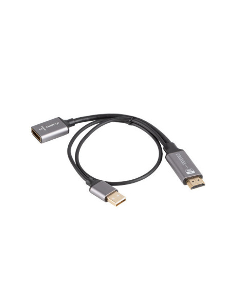 Lanberg AD-HD-DP-02 adaptador de cable de vídeo 0,2 m HDMI tipo A (Estándar) DisplayPort Plata