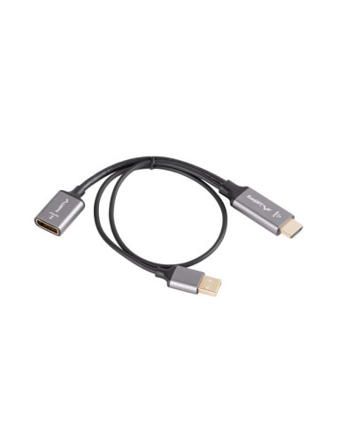 Lanberg AD-HD-DP-02 adaptador de cable de vídeo 0,2 m HDMI tipo A (Estándar) DisplayPort Plata