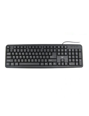 Ewent EW3112 teclado Oficina USB + PS 2 QWERTY Portugués Negro