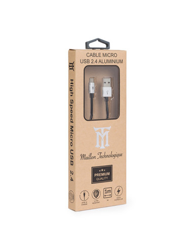 Maillon Technologique Premium MTPMUS241 cable USB USB 2.0 1 m USB A Micro-USB B Plata