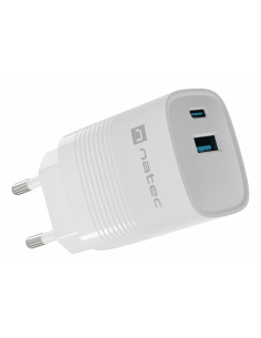 NATEC NUC-2140 cargador de dispositivo móvil Universal Blanco Corriente alterna Carga rápida Interior