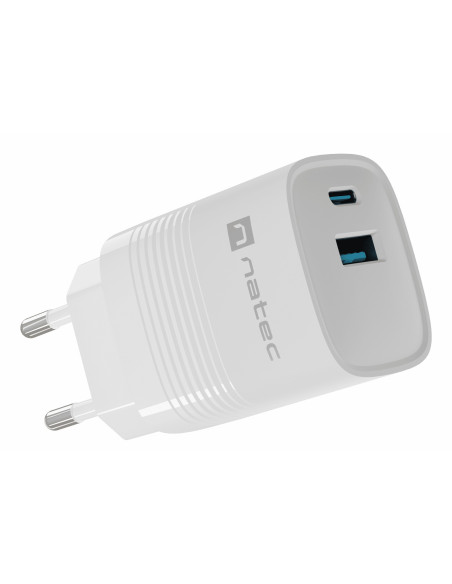 NATEC NUC-2140 cargador de dispositivo móvil Universal Blanco Corriente alterna Carga rápida Interior