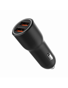 Gembird TA-UC-A2QC36-CAR-01 cargador de dispositivo móvil Teléfono móvil, Smartphone Negro Encendedor de cigarrillos Carga 2