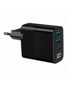 Gembird TA-UC-PDQC30LCD-BK-02 cargador de dispositivo móvil Universal Negro Corriente alterna Carga rápida Interior 2