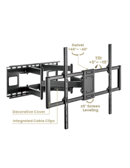 Gembird WM-120ST-01 soporte para TV 3,05 m (120") Negro