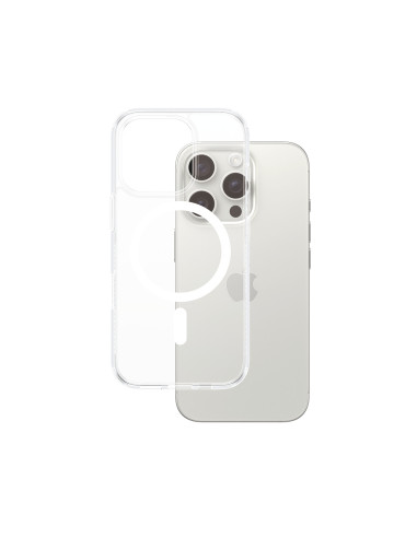 PanzerGlass ® HardCase Transparent w. White MagSafe iPhone 16 Pro funda para teléfono móvil Transparente