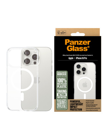 PanzerGlass ® HardCase Transparent w. White MagSafe iPhone 16 Pro funda para teléfono móvil Transparente