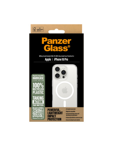 PanzerGlass ® HardCase Transparent w. White MagSafe iPhone 16 Pro funda para teléfono móvil Transparente