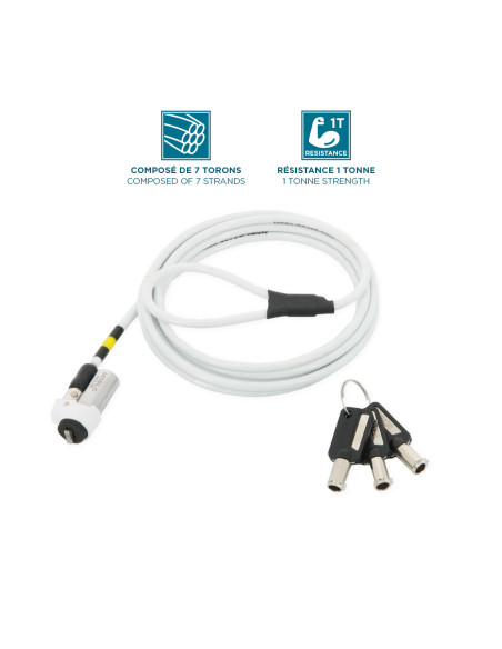Mobilis 001329 cable antirrobo Blanco 1,8 m