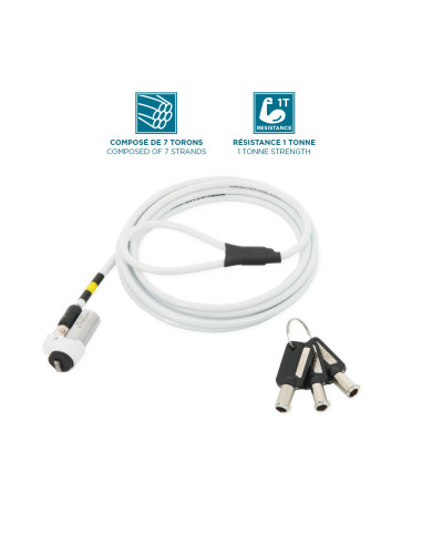 Mobilis 001329 cable antirrobo Blanco 1,8 m