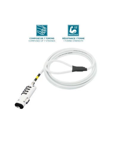 Mobilis 001330 cable antirrobo Blanco 1,8 m