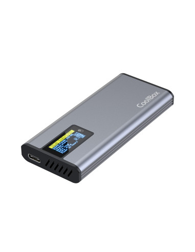 CoolBox CAJA CARCASA SSD M.2 NVME SATA LCD MINICHASE PS32 USB3.2 GEN2 ALUMINIO
