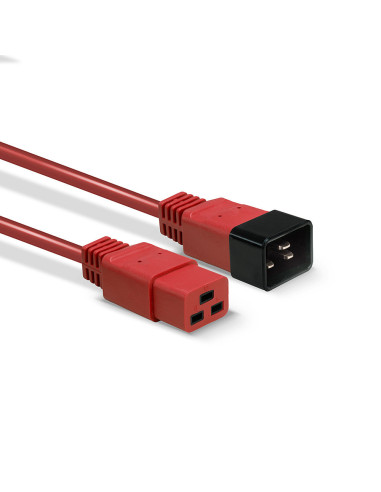 Lindy 30123 cable de transmisión Rojo 1 m C19 acoplador C20 acoplador