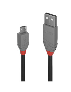 Lindy 36730 cable USB USB 2.0 0,2 m USB A Micro-USB B Negro, Gris