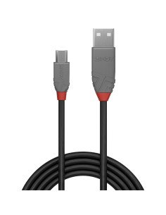 Lindy 36730 cable USB USB 2.0 0,2 m USB A Micro-USB B Negro, Gris 2
