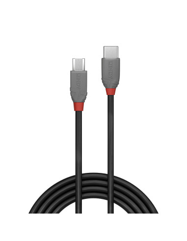 Lindy 36892 cable USB USB 2.0 2 m USB C Micro-USB B Negro, Gris