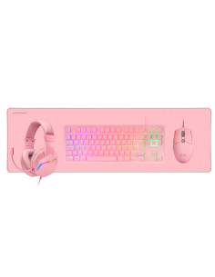 Mars Gaming MCP-RGB3, Pack Gaming Teclado Fixed RGB + Ratón Gaming RGB Flow 3200 DPI + Auriculares Over-Ear RGB + Alfombrilla 2