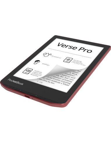 PocketBook Verse Pro lectore de e-book Pantalla táctil 16 GB Wifi Negro, Rojo