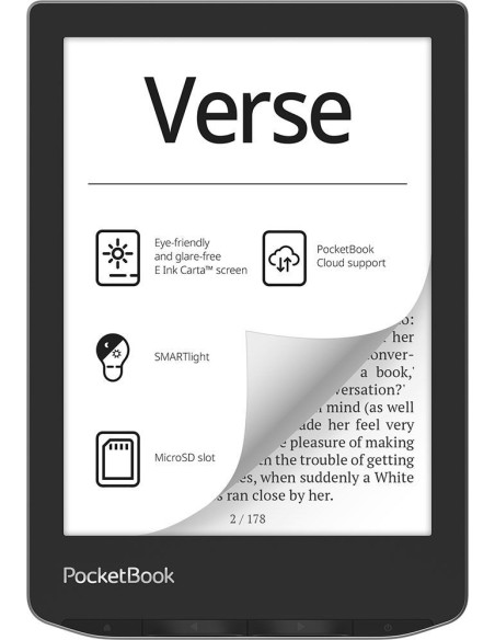 PocketBook Verse lectore de e-book 8 GB Wifi Negro, Plata