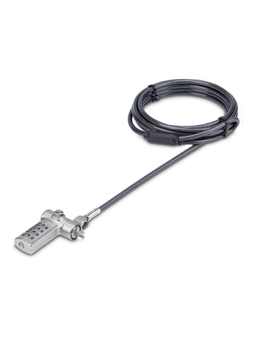 StarTech.com Cable Antirrobo Universal de Portátil de 2m - Candado de Seguridad para Portátil - Serializado - con Clave de