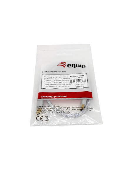 Equip 128358 Cable USB 3.2 Gen 2 C a C, M M, 2,0m, PD 100W , 4K 60Hz, 10Gbps, Blanco