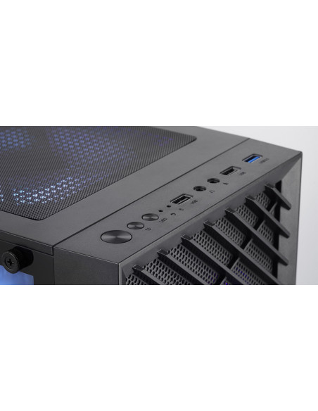 Mars Gaming MC- VORTEX, Caja Gaming MicroATX, Frontal Mesh Geométrico, Ventana Lateral Cristal Templado, 3x Ventiladores FRGB