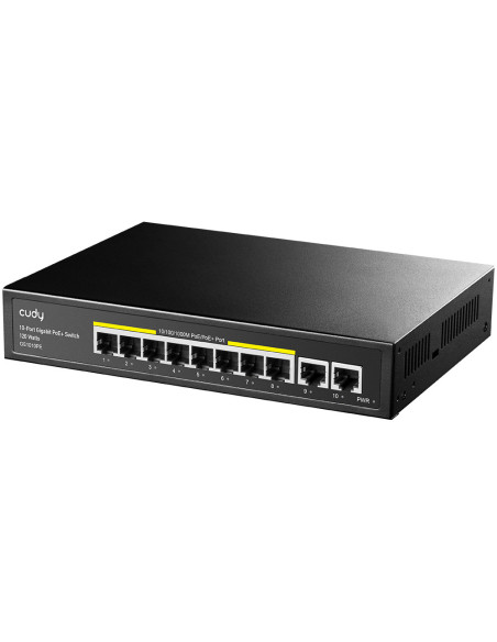 Cudy GS1010PE switch Gigabit Ethernet (10 100 1000) Energía sobre Ethernet (PoE) Negro
