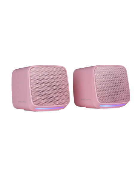Mars Gaming MS-PRO, Altavoces Compactos 10W, Iluminación RGB Flow Dinámica, Altavoz PC con Caja de Control y Entrada Jack