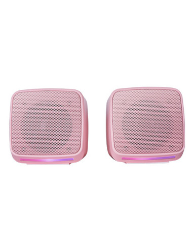 Mars Gaming MS-PRO, Altavoces Compactos 10W, Iluminación RGB Flow Dinámica, Altavoz PC con Caja de Control y Entrada Jack