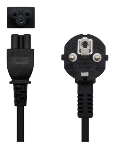 Nanocable Cable de Alimentación Trébol, CEE7 acodado M-C5 H, Negro, 2 m 2