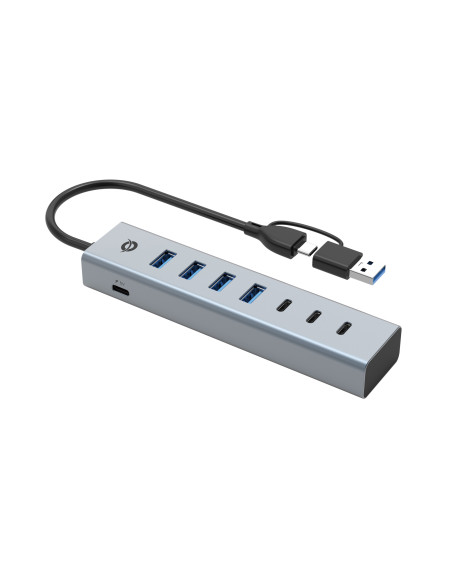 Conceptronic HUBBIES20GP hub de interfaz USB 3.2 Gen 1 (3.1 Gen 1) Type-C 5000 Mbit s Gris