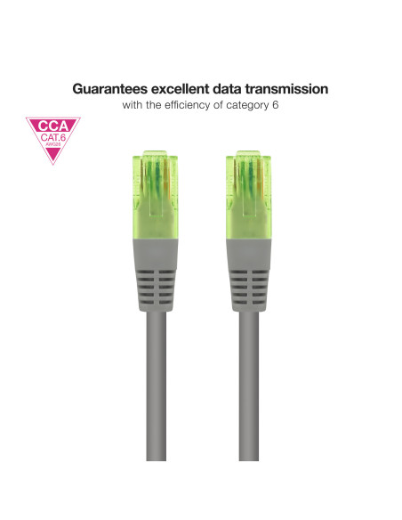 Nanocable Cable de Red Latiguillo RJ45 CAT.6 UTP AWG26 CCA, Gris, 30 cm