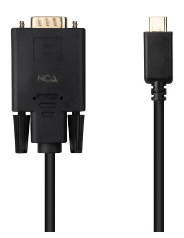 Nanocable Cable Conversor USB-C M a VGA M, 1.8 m, Negro