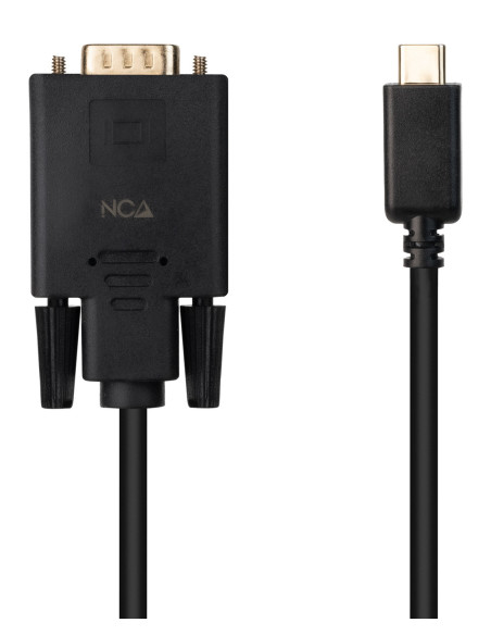Nanocable Cable Conversor USB-C M a VGA M, 1.8 m, Negro