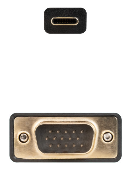 Nanocable Cable Conversor USB-C M a VGA M, 1.8 m, Negro